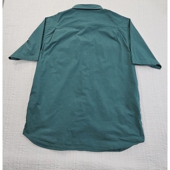 Americaware Shirt Men's 3XLT Green Short Sleeve Stretch Flap Pockets EUC LN - Picture 10 of 14